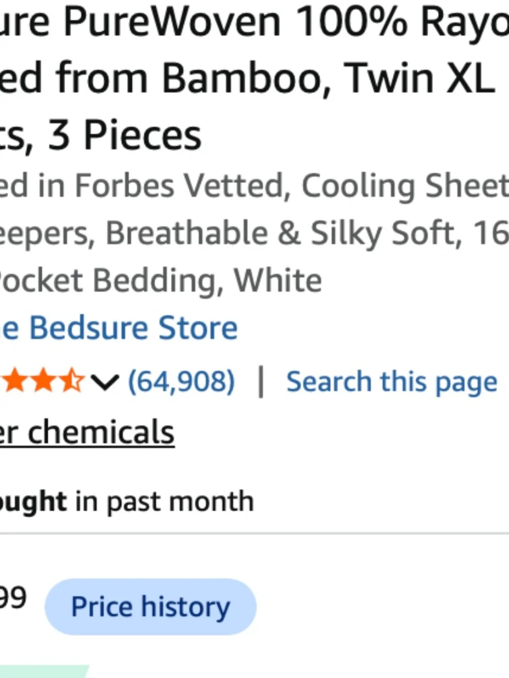 Bedsure Purewoven 100% Rayon Twin XL Sheet Set